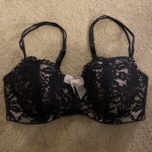 B. TEMPT'D WACOAL CIAO BELLA BALCONETTE BRA BLACK LACE OVERLAY UNDERWIRE 34D